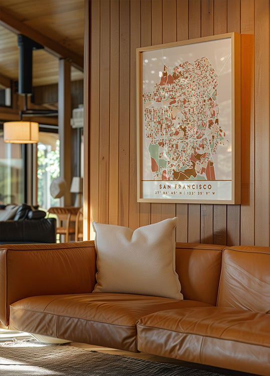 Black Maps Earth Tones 75 -juliste