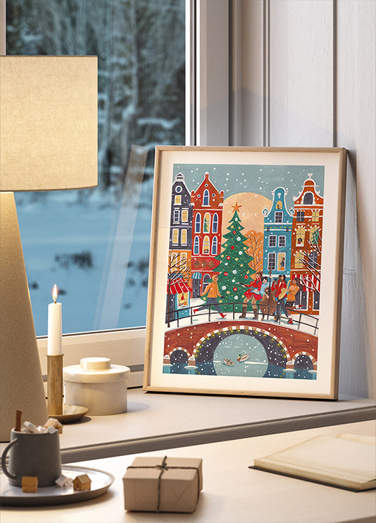 Lumisade Amsterdamissa Juliste