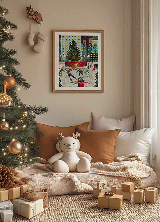 Luistelu Rockefeller-keskuksessa Juliste