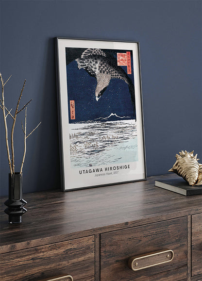 Utagawa Hiroshige japanilainen haukkajuliste