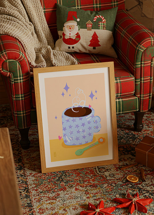 Coffee Time Retro kuvitusjuliste