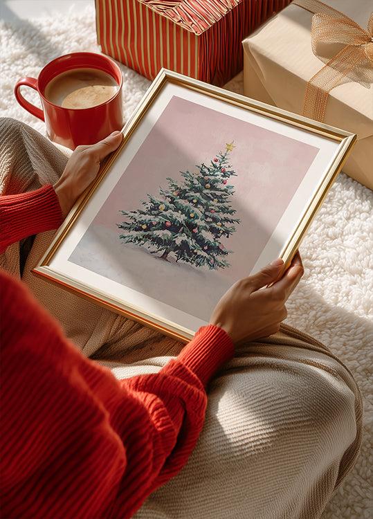 Snow-Covered Christmas Tree Plakat