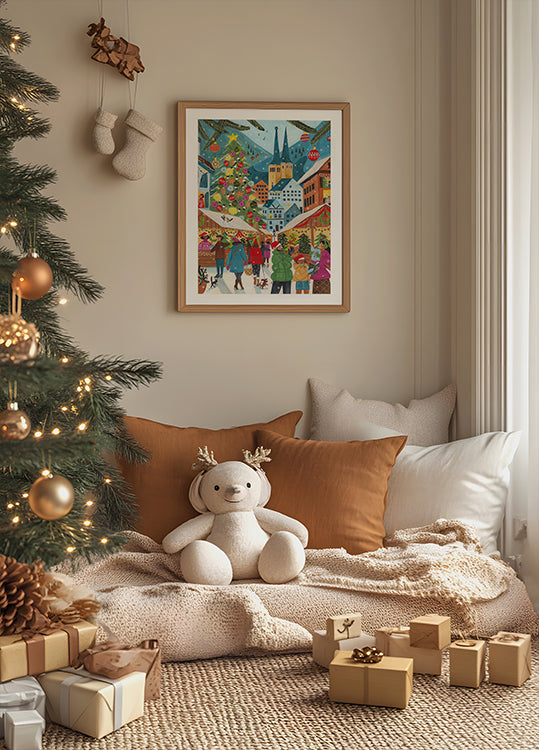 Joulumarkkinat kylässä -juliste