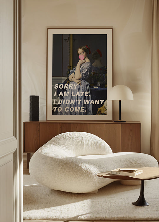 Anteeksi olen myöhässä. En halunnut tulla. Juliste