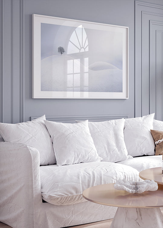 Lone Tree on Winter Dunes Plakat