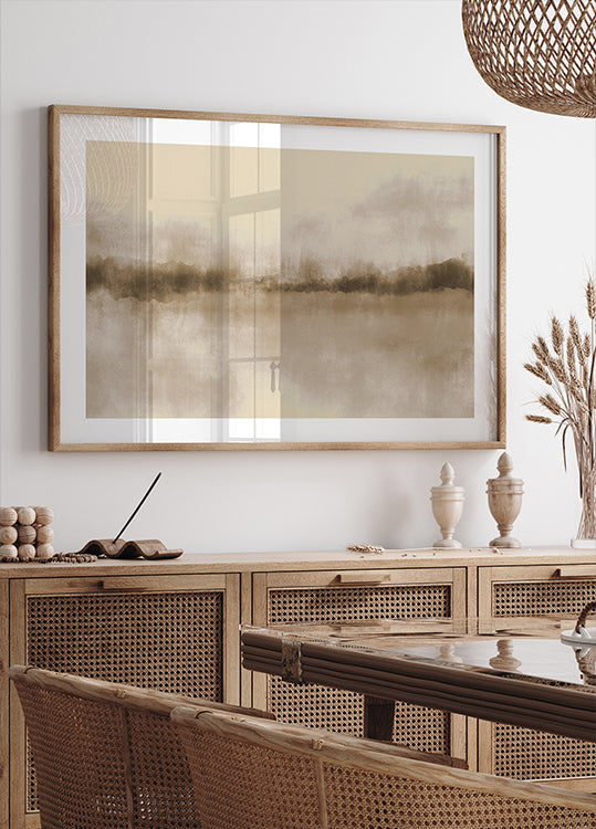 Abstrakti maisema neutraalissa ruskeassa juliste