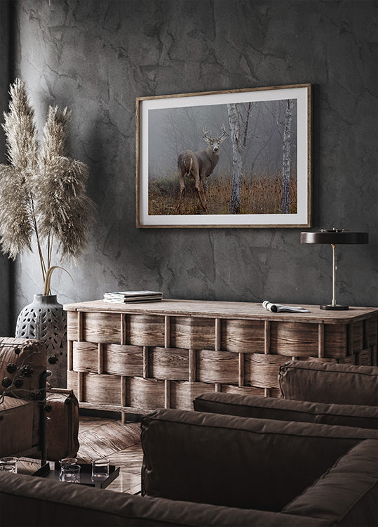 Valkohäntäpukki - Syksyssä sumussa Juliste