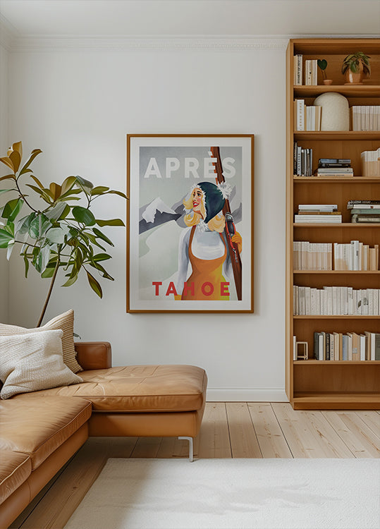 Apres Ski Lake Tahoe Vintage Pin Up Art -juliste
