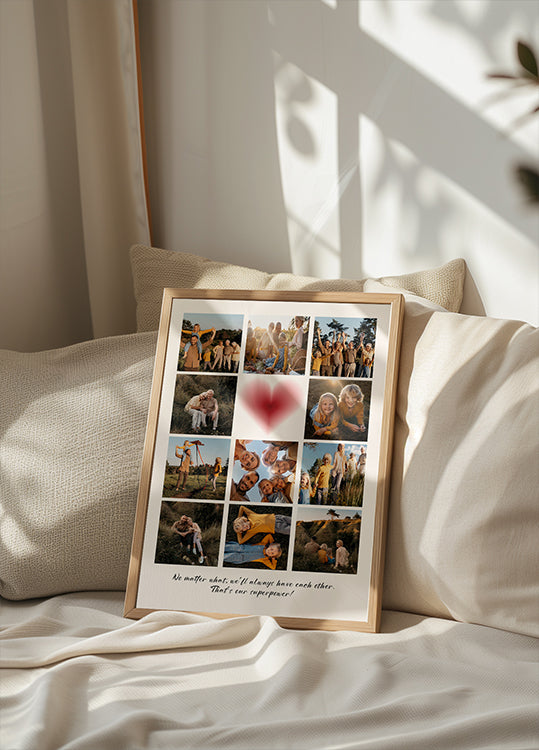 Perheen henkilökohtainen valokuvakollaasijuliste