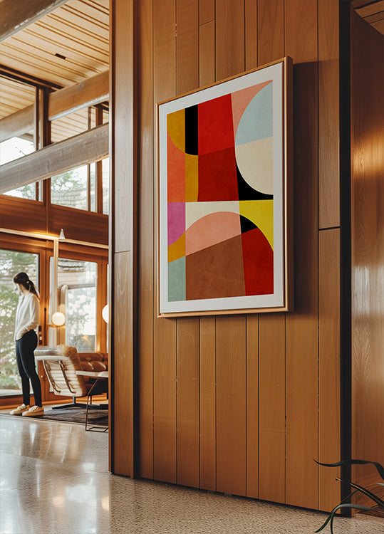 Lämpimät värit Bauhaus Geometry2 -juliste