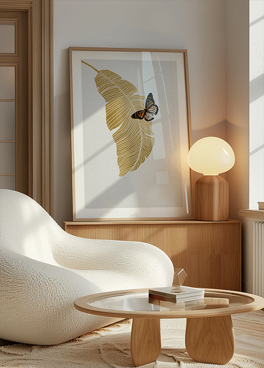 Butterfly & Palm Leaf -juliste