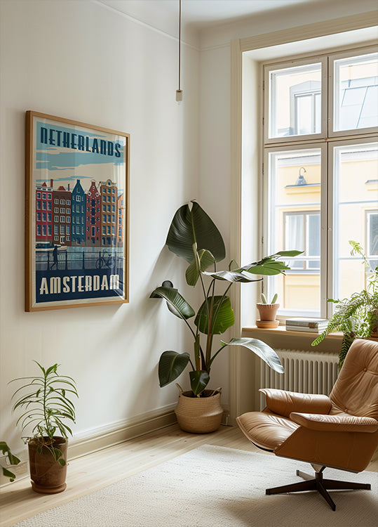 Amsterdam Travel Print -juliste