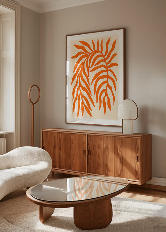 Oranssi siluetti kuvioitu oksajuliste