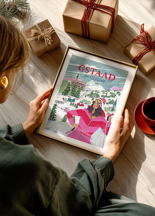 Travel Woman in Gstaad, Sveitsi Juliste