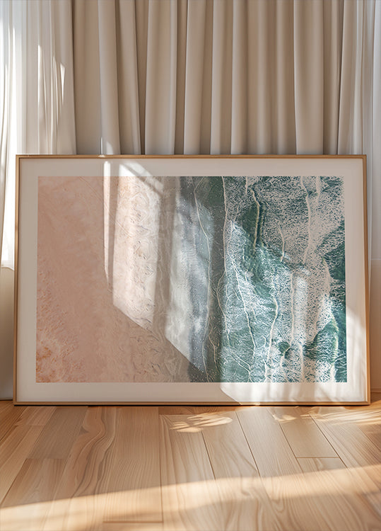 Pinkki ja sininen rannikkojuliste