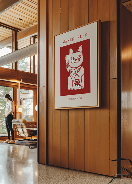 Maneki-Neko Cat Red