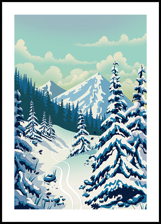 Skiing Landscape Plakat - Posterbox