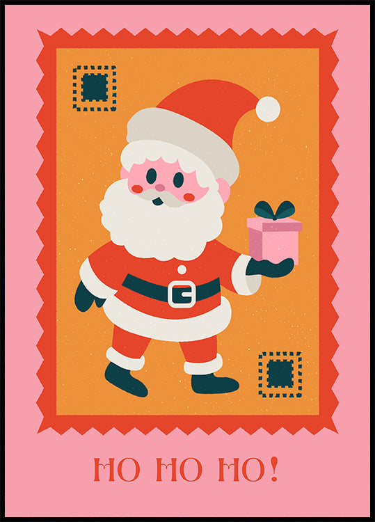 Ho ho ho - Santa Claus with gift Plakat - Posterbox