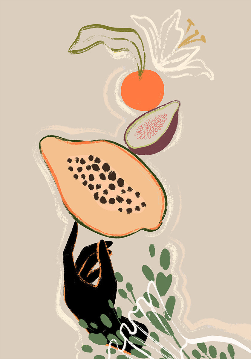 Balancing Fruits Plakat