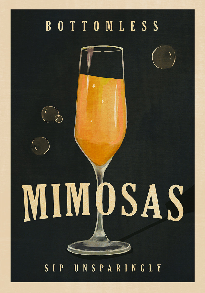 Pohjaton Mimosas Art Deco Cocktail Bar Art Juliste