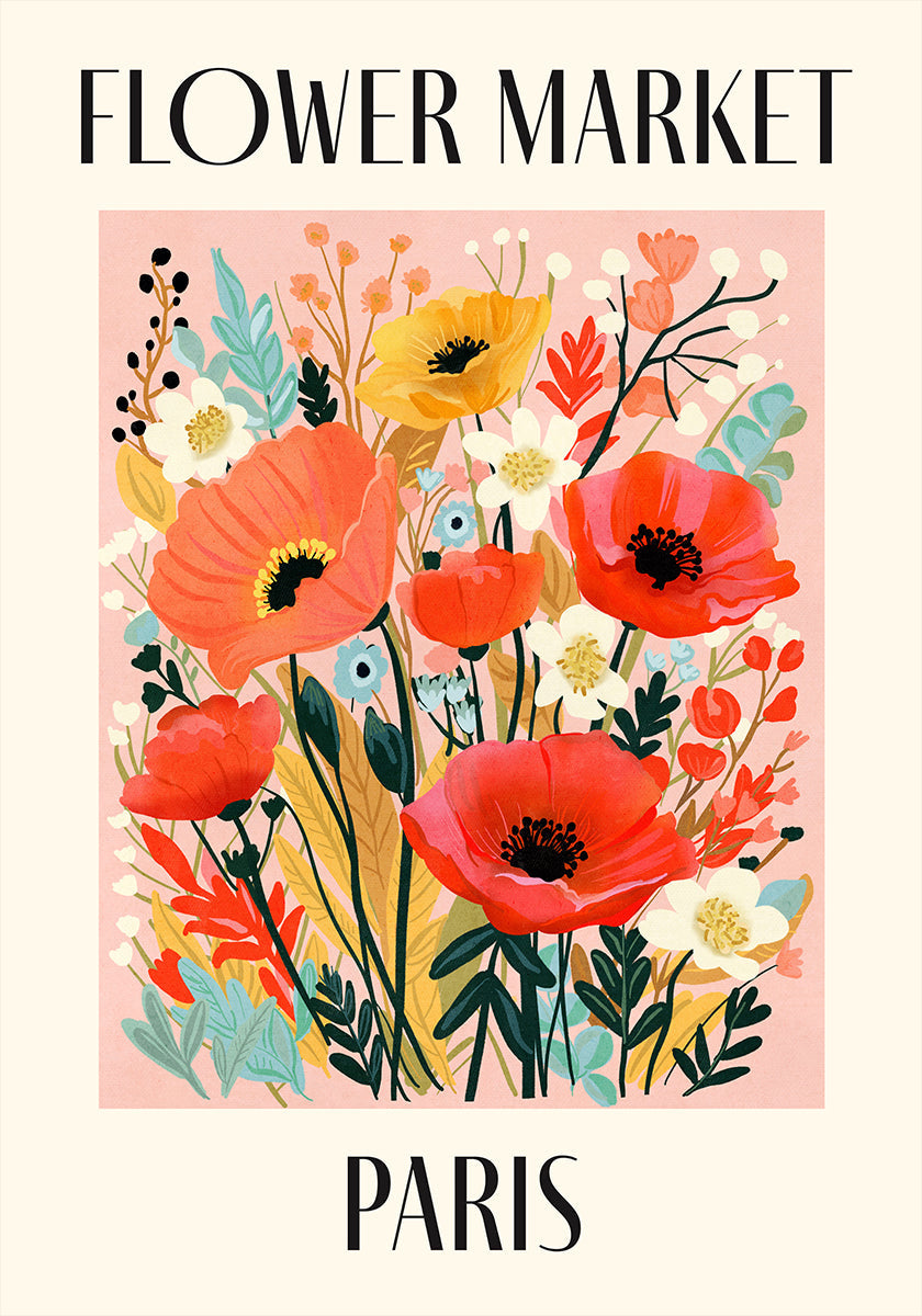 Flower Market Paris France -juliste