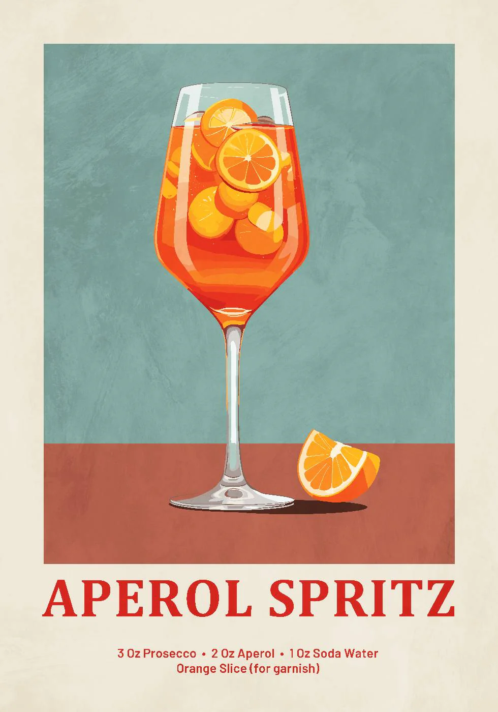 Aperol Spritz Cocktail Recipe Plakat - Posterbox.dk