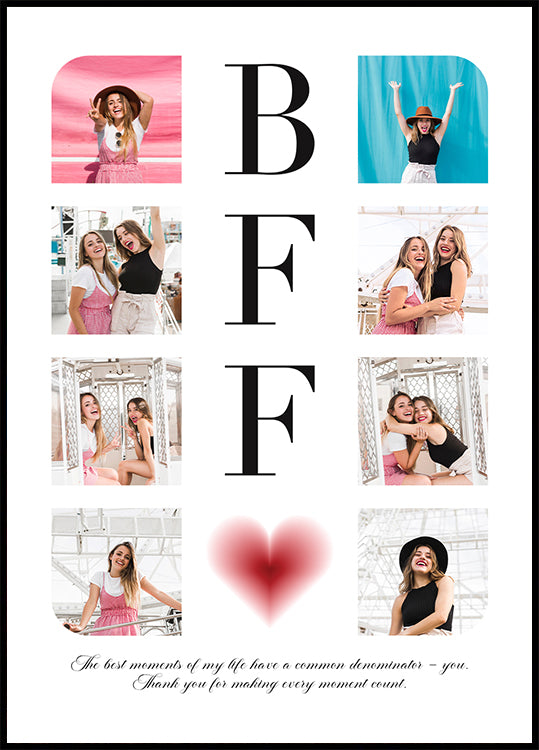 BFF Personalized Photo Collage Plakat - Posterbox