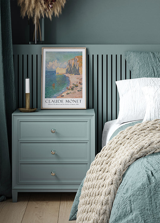 Claude Moent - Étretat, The Beach and the Falaise d_Amont Plakat - Posterbox.dk