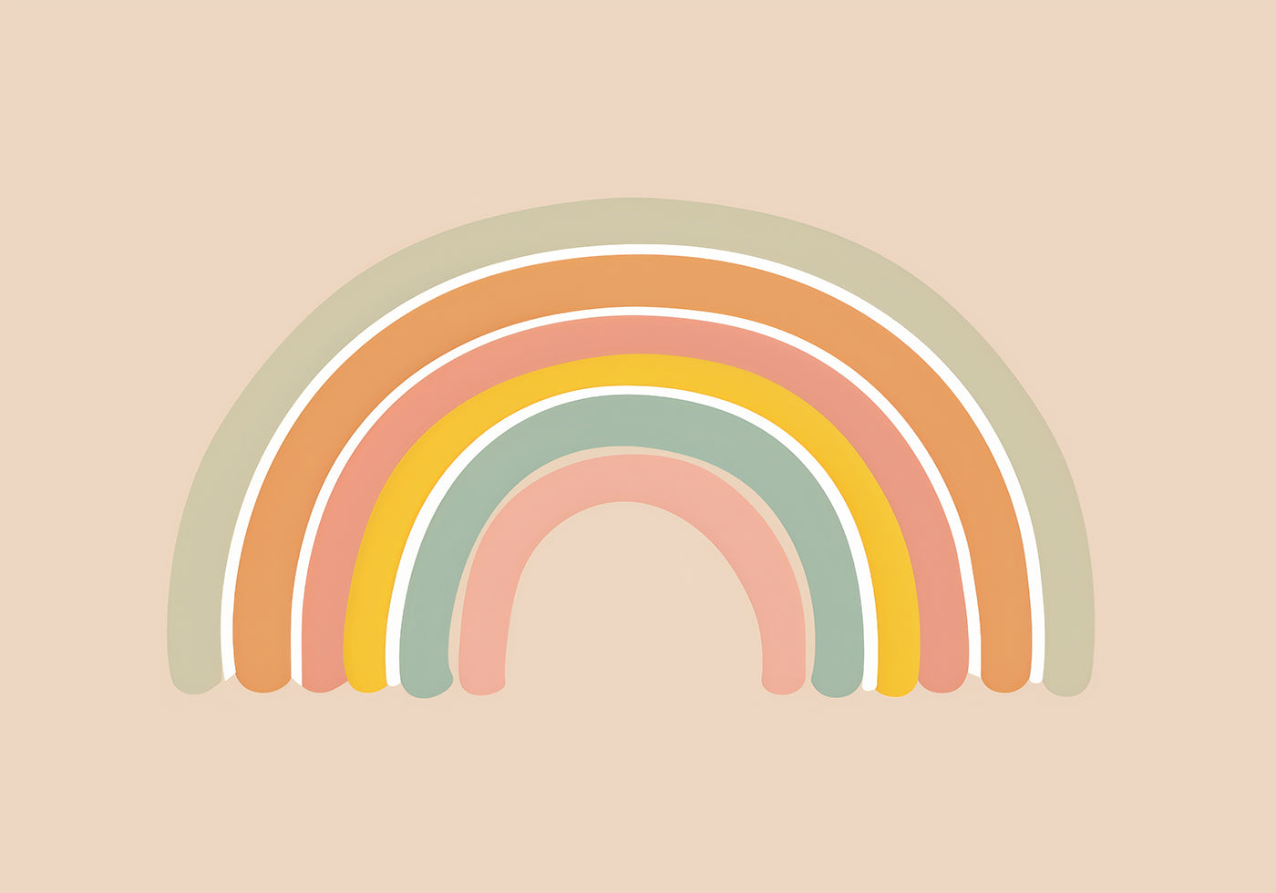 Pastel Rainbow Plakat - Posterbox.dk