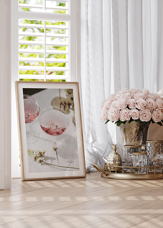 Pink Champagne Celebration Plakat - Posterbox.dk