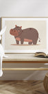Smiling Brown Hippo In Mud Plakat - Posterbox.dk