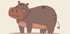 Smiling Brown Hippo In Mud Plakat - Posterbox.dk