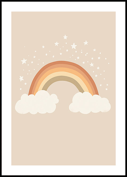 Warm Rainbow And Stars Plakat - Posterbox.dk