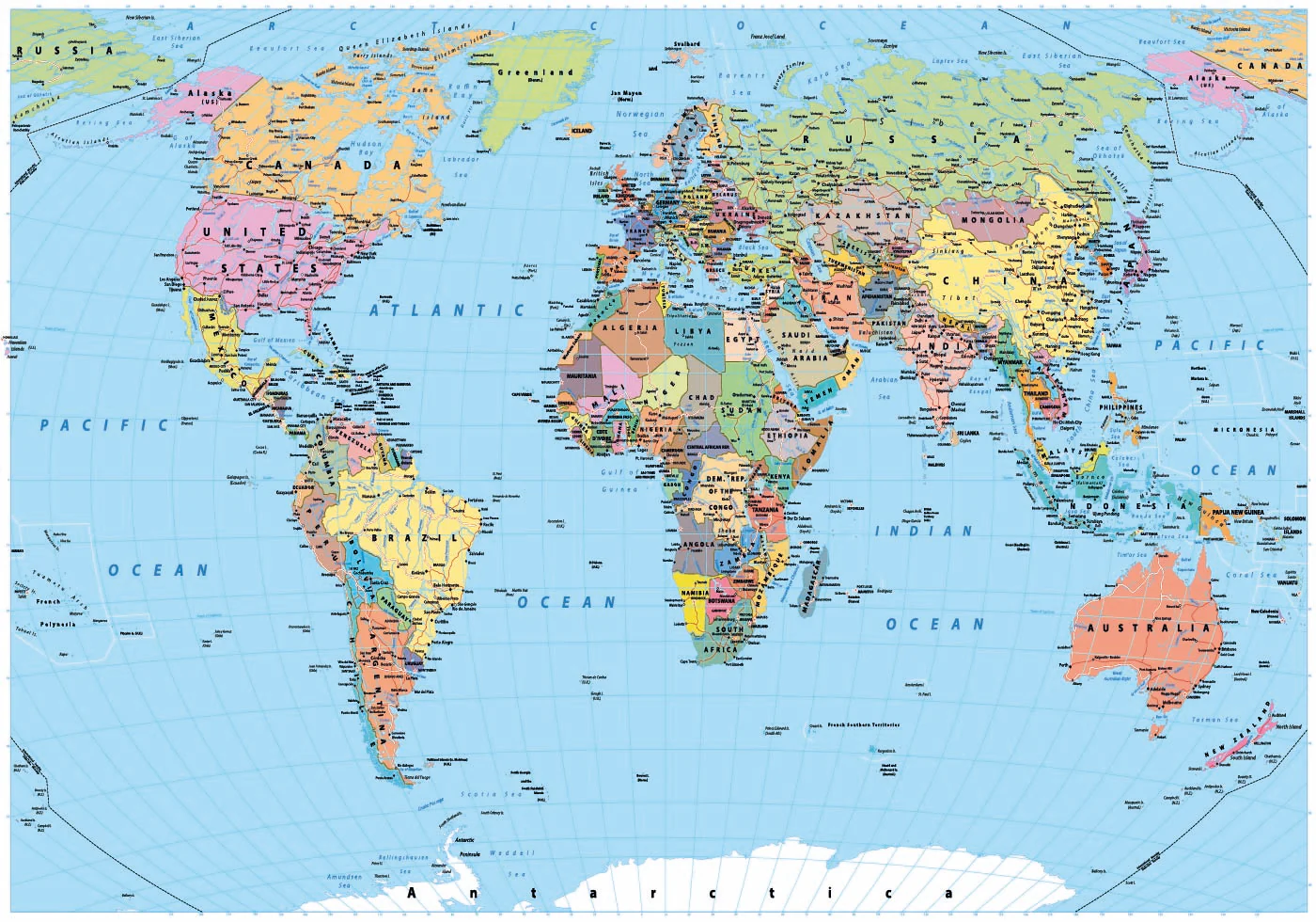 World Map Plakat - Posterbox.dk