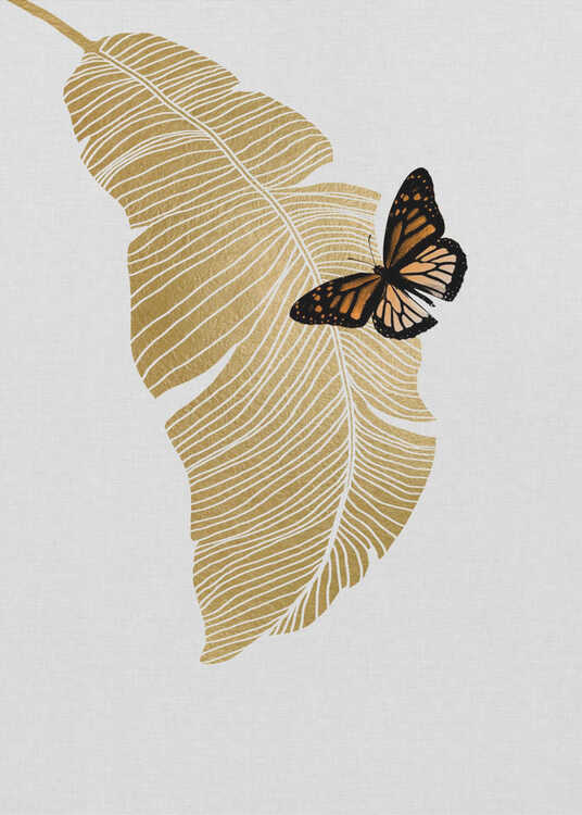 Butterfly & Palm Leaf -juliste