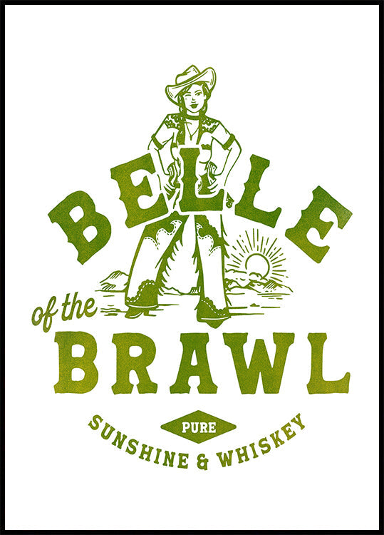 Belle Of The Brawl Cowgirl Wall Art (NEW) - Posterbox