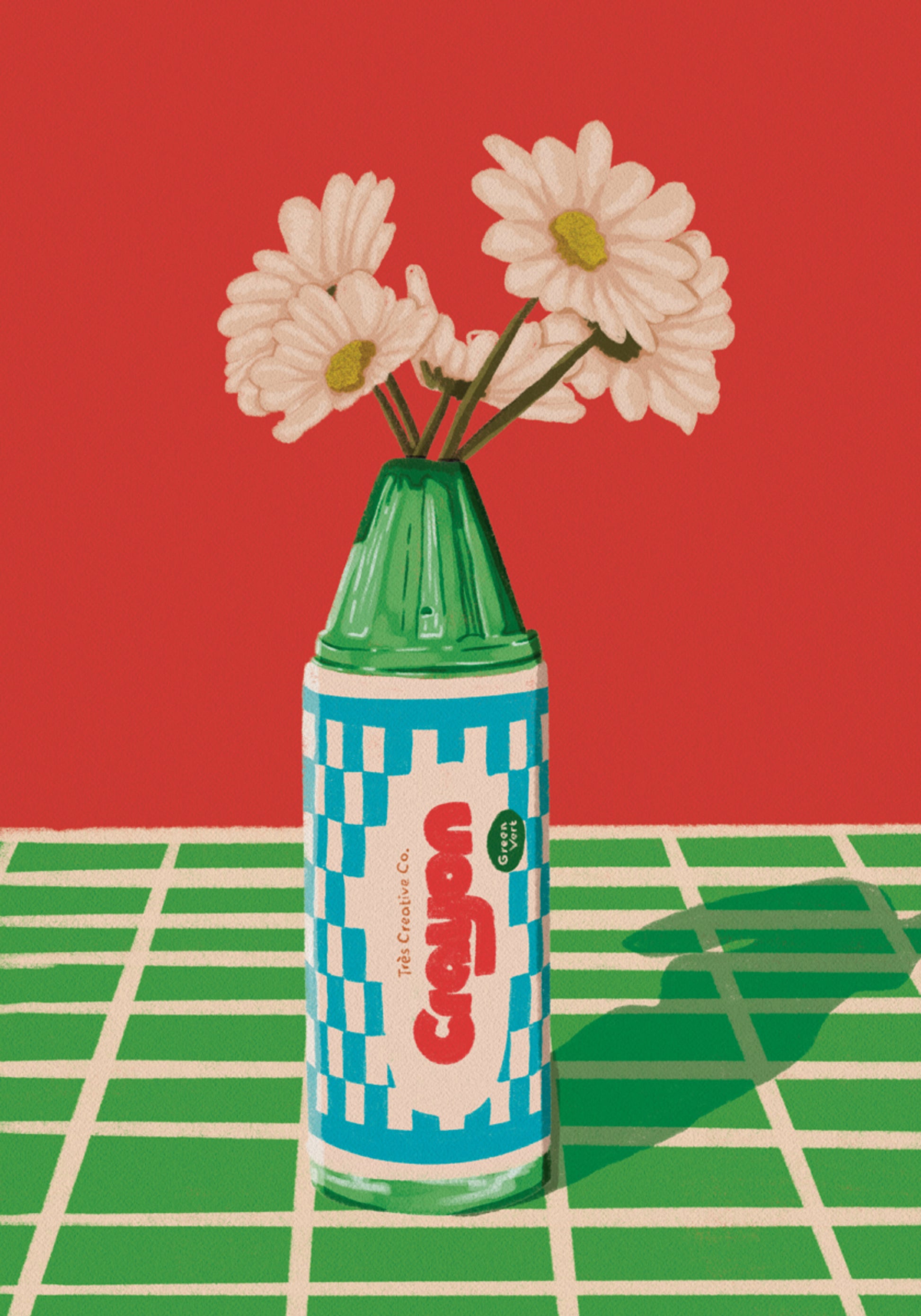 Leikkisä Crayon Daisies