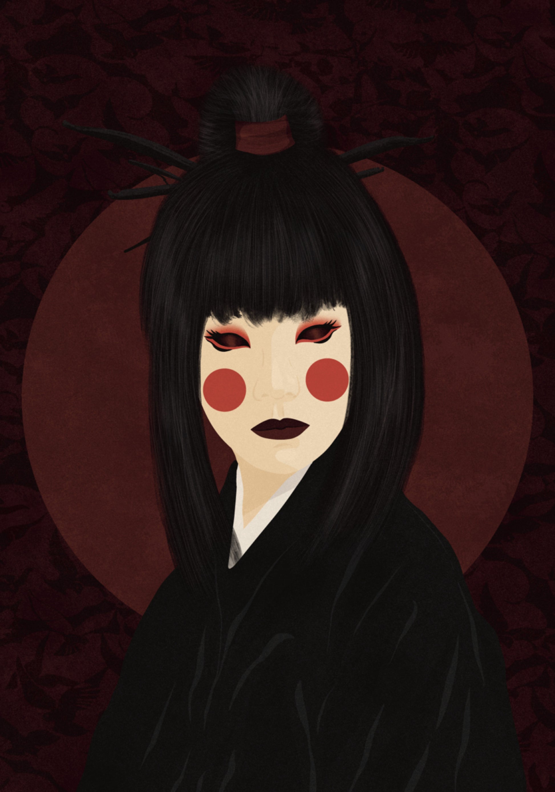 Dramaattinen Geisha-muotokuva