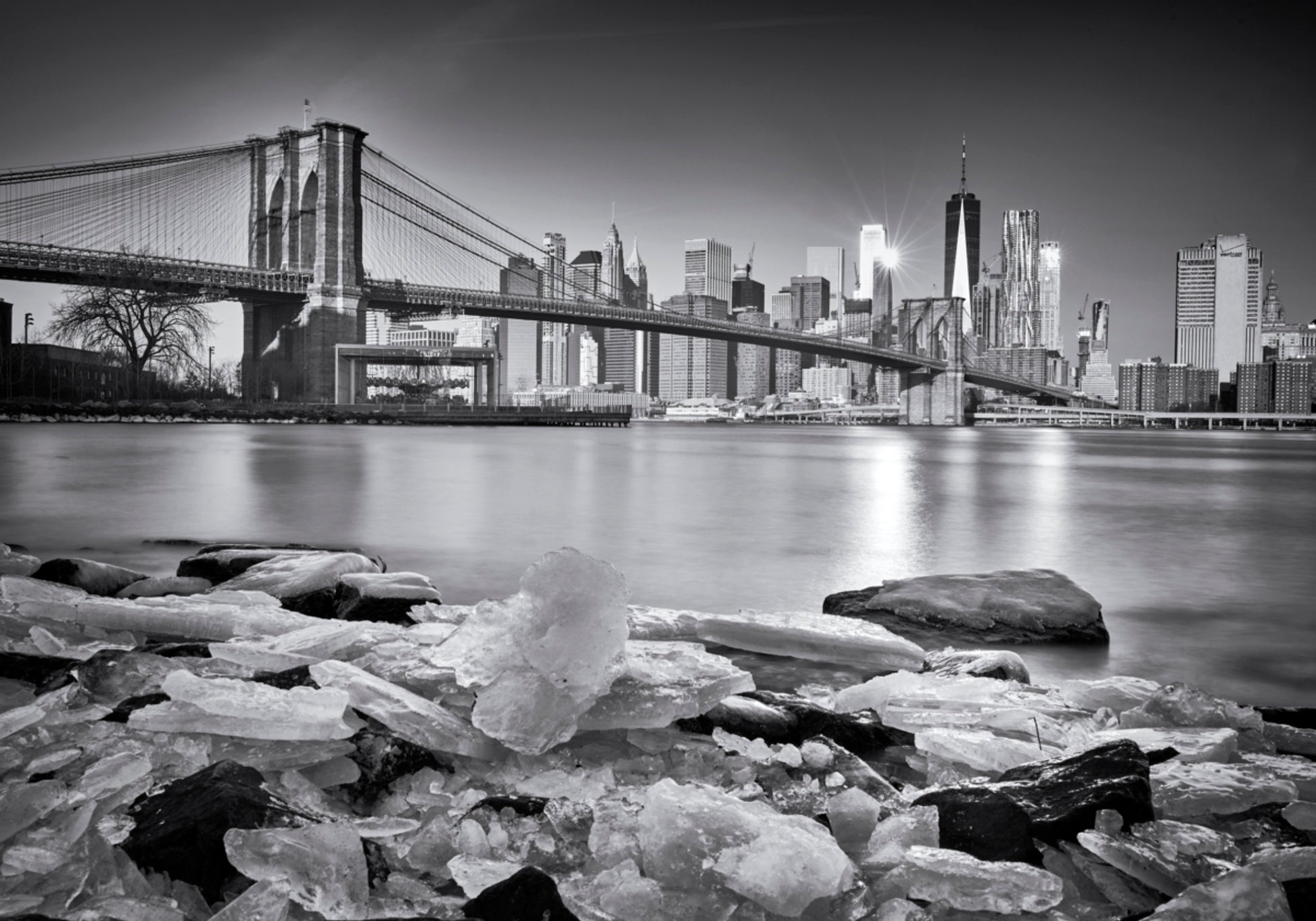Brooklyn Bridgen talvinäkymä