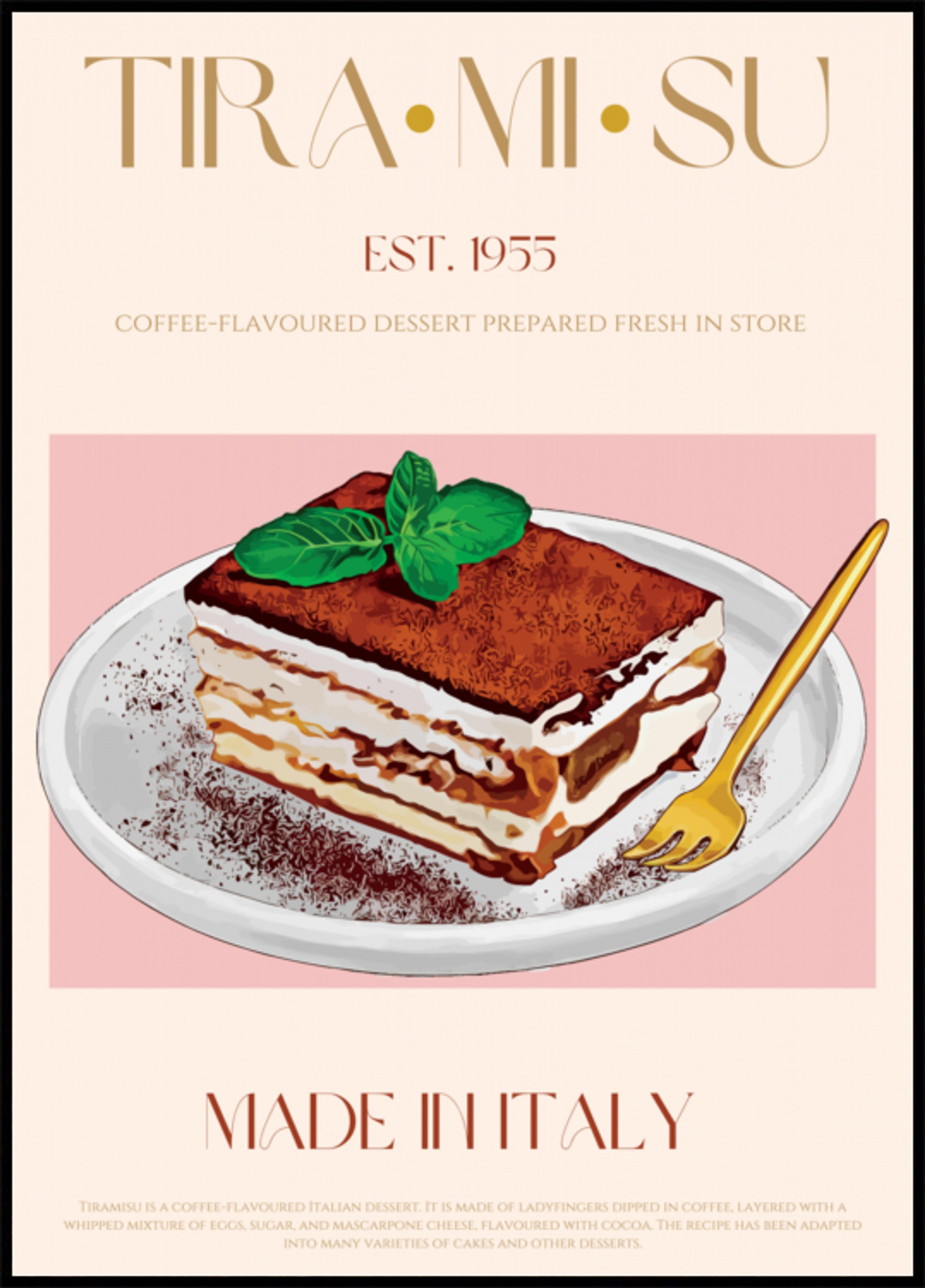 Klassinen italialainen tiramisu