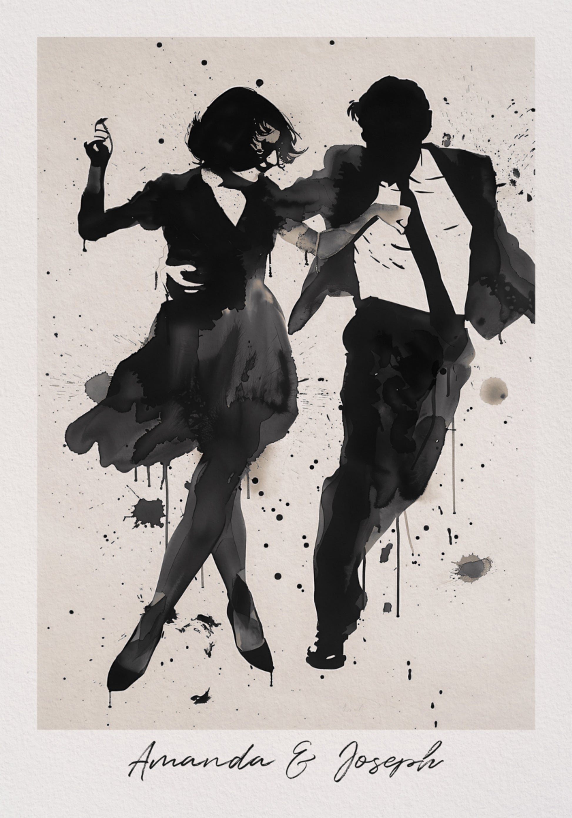 Siluetti tanssiva pari Ink Art