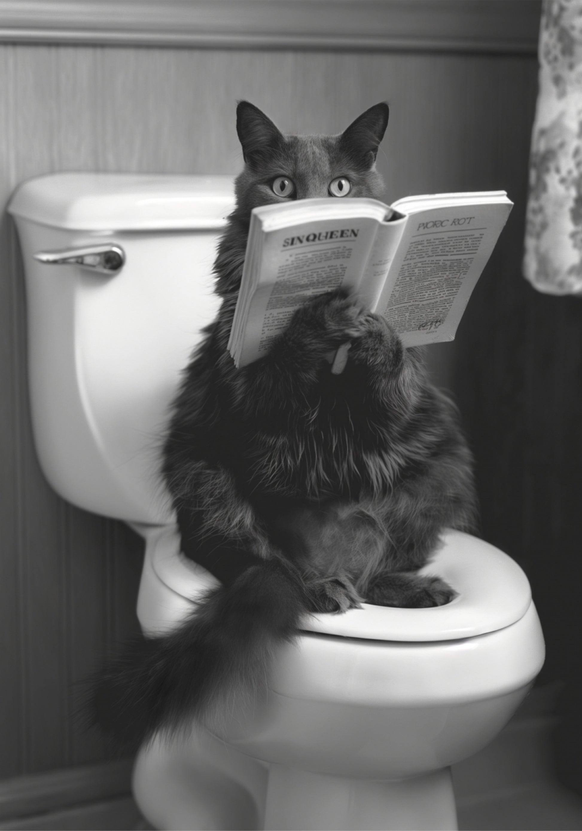 Kissan lukeminen wc:ssä