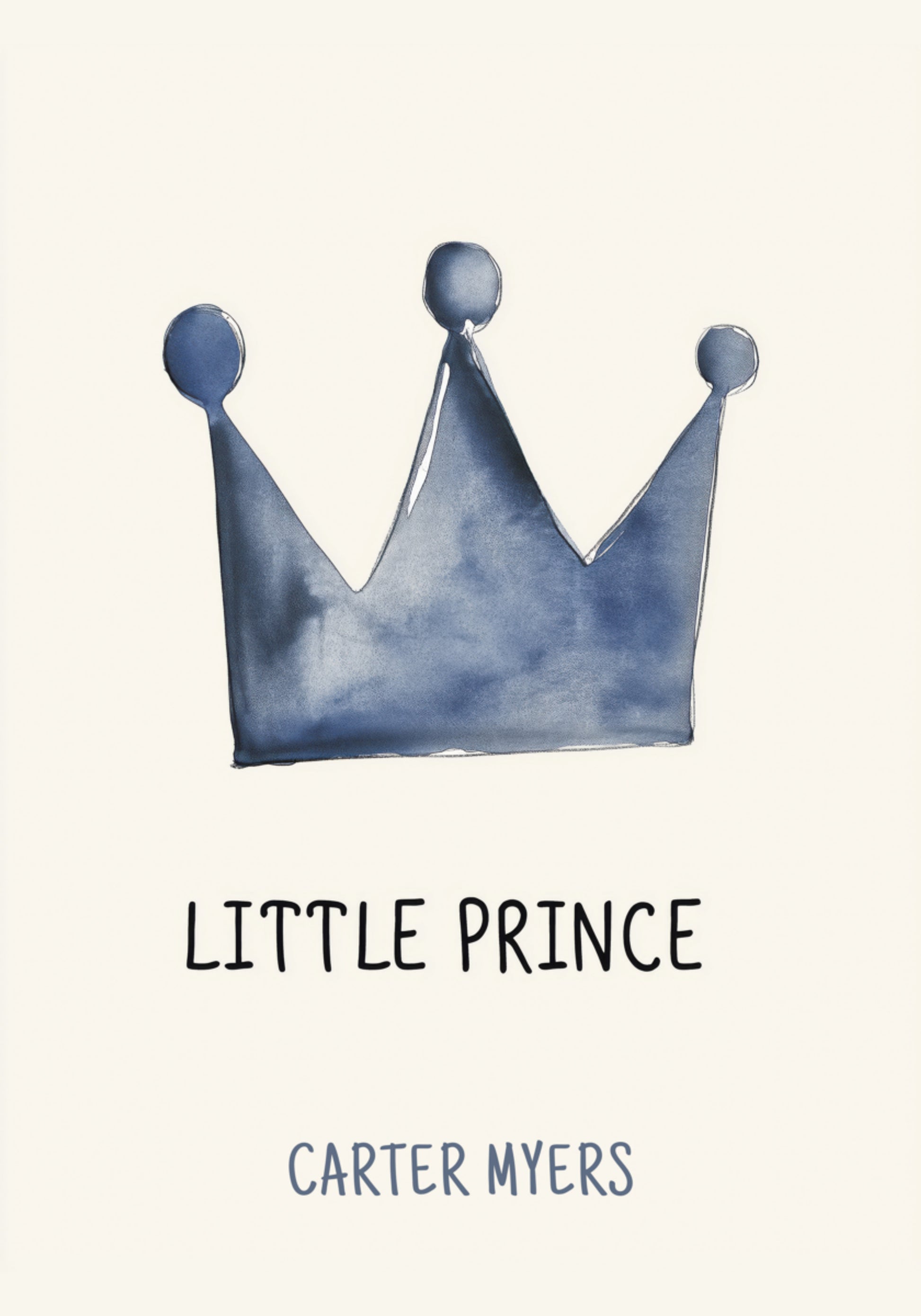 Minimalistinen Blue Crown Little Prince Wall Art