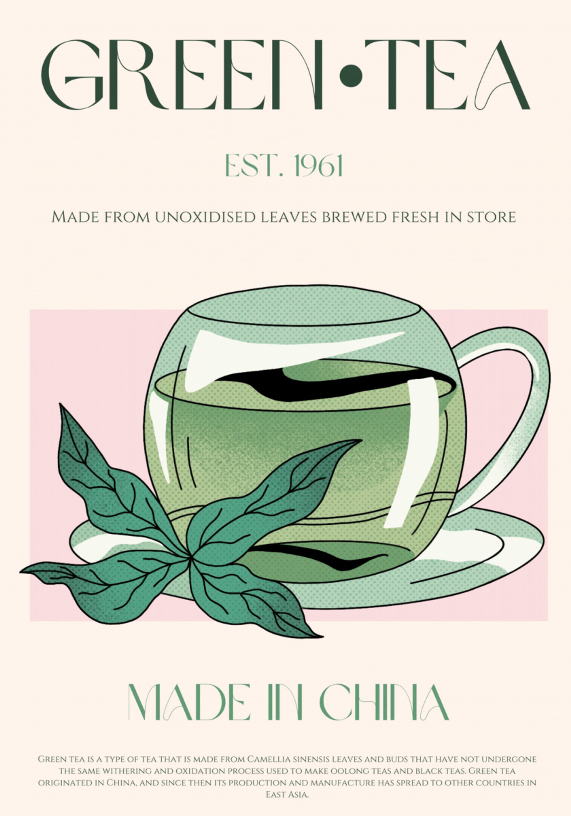 Tuore vihreä tee kuva