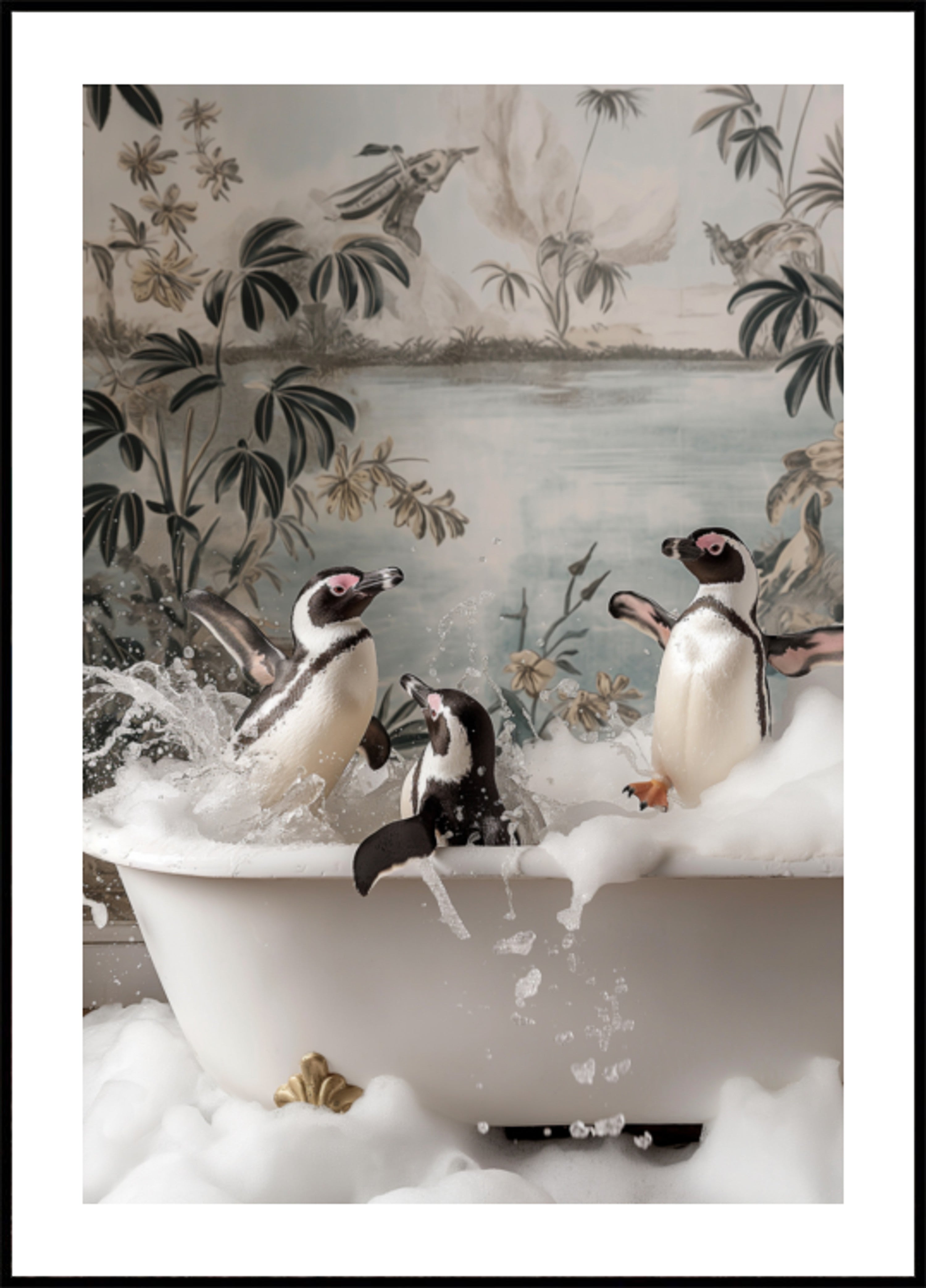 Leikkisä Penguins Bubble Bath