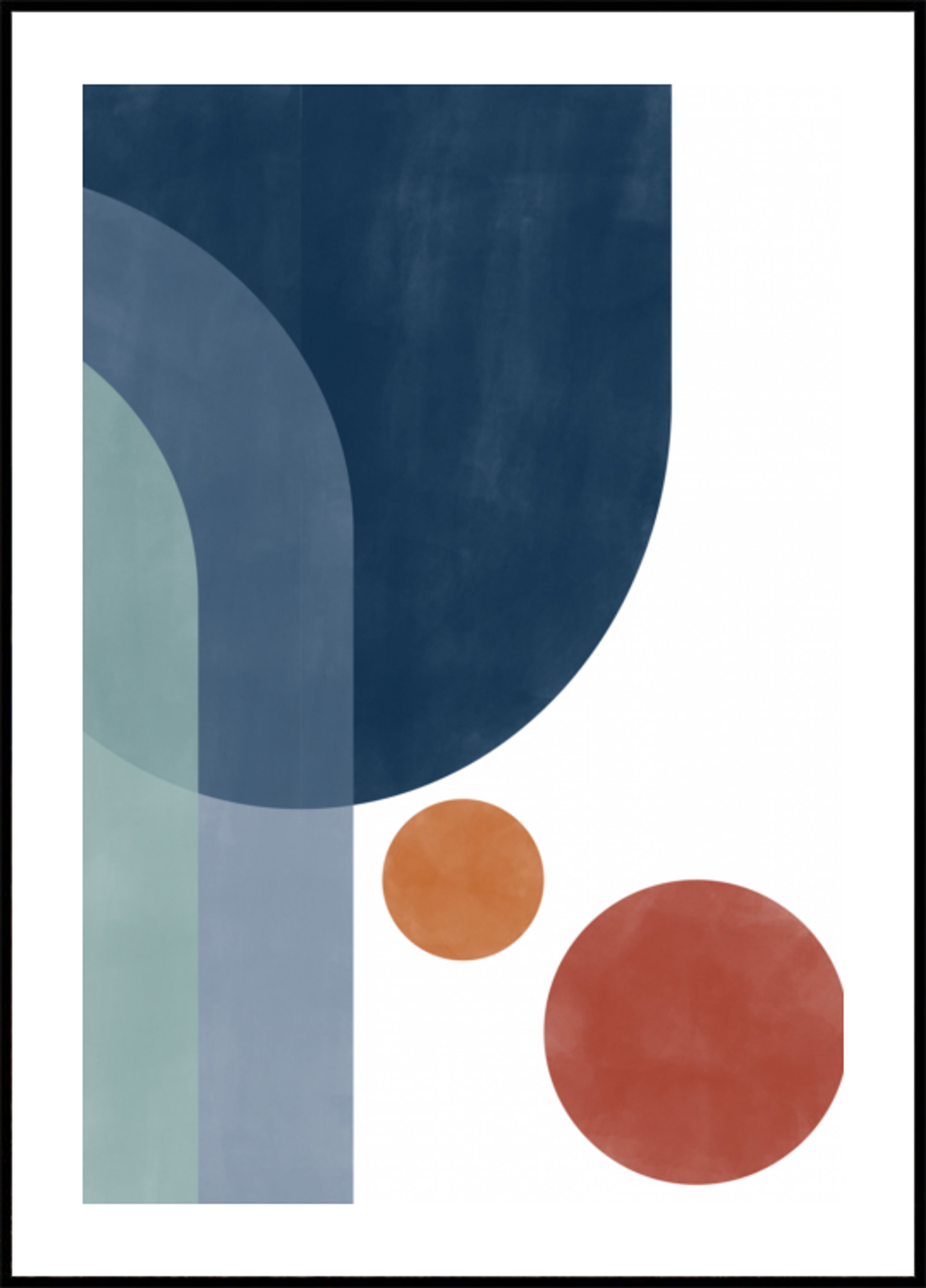 Geometrinen sininen oranssi abstrakti