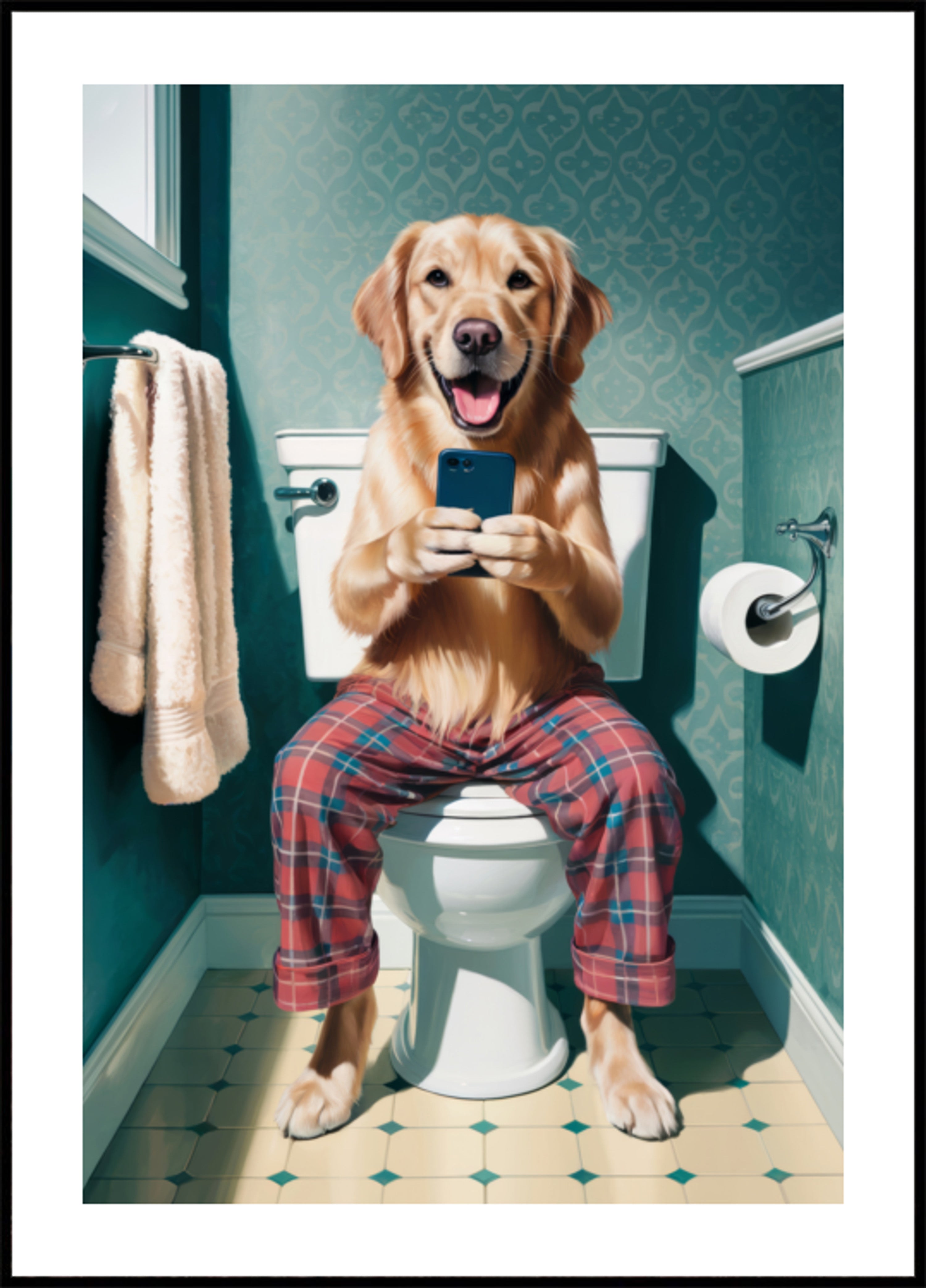 Hauska koira wc:ssä