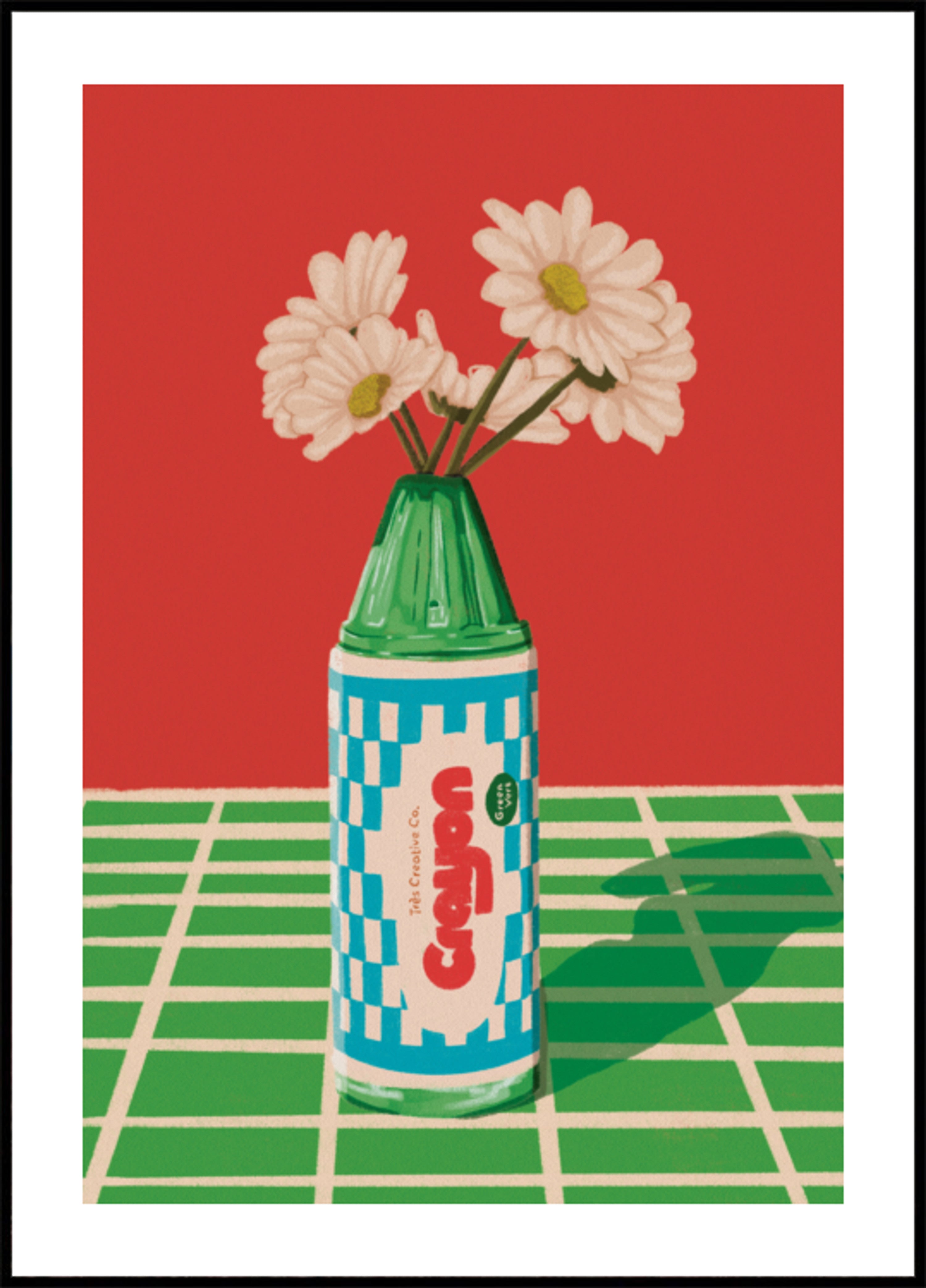 Leikkisä Crayon Daisies