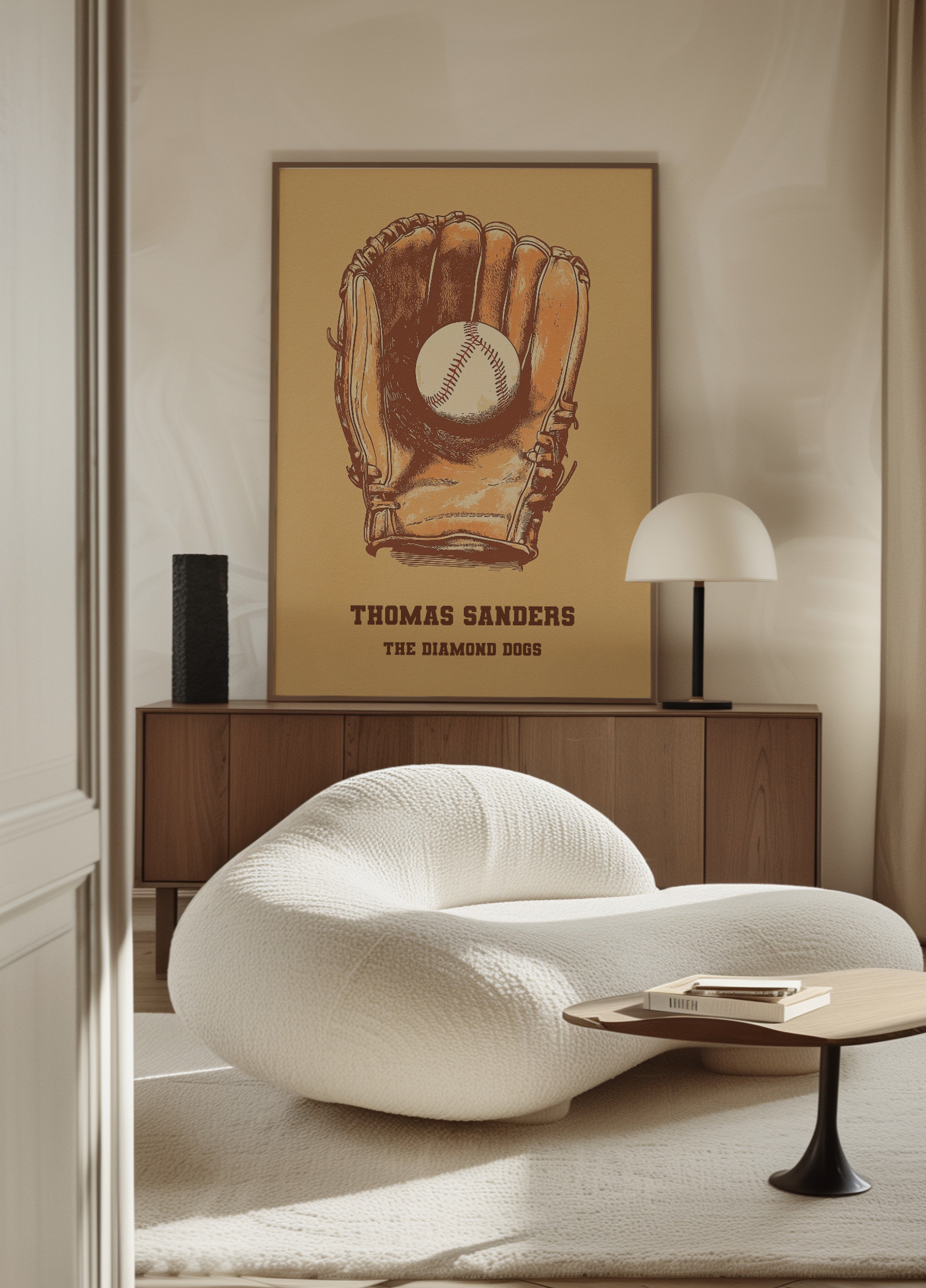 Vintage baseball-käsine ja pallojuliste