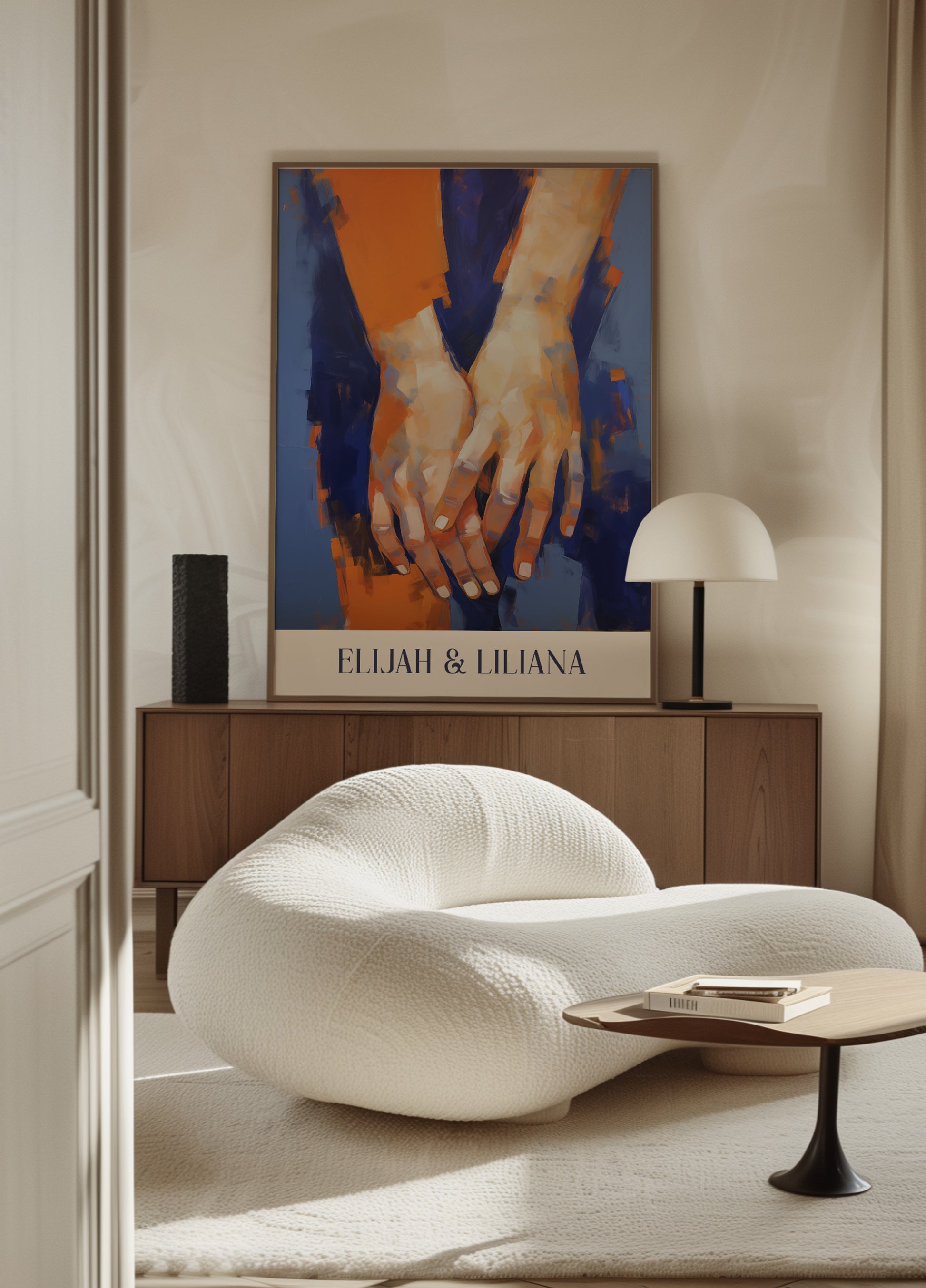Abstrakti ekspressionistinen maalaus kahdesta kädestä